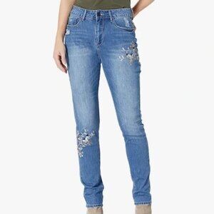 NEW! Lola Jeans Sienna Lin High Rise Embroidered Girlfriend Jeans 5089